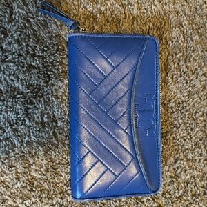 Tory Burch royal blue zip wallet